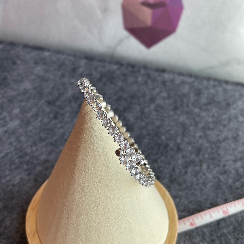 Austrian Round Crystal Adjustable Bangle - image 7